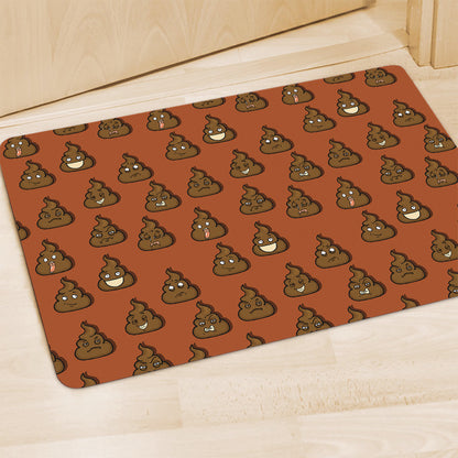 Poop Emoticons Pattern Print Polyester Doormat