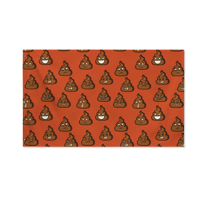 Poop Emoticons Pattern Print Polyester Flag