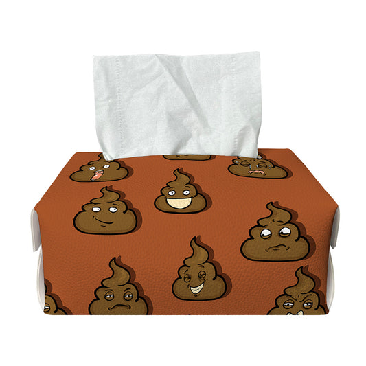 Poop Emoticons Pattern Print Rectangle Tissue Box Cover