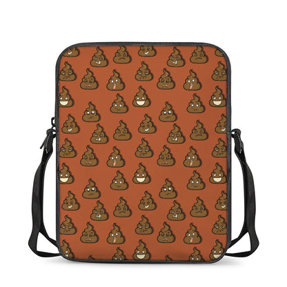 Poop Emoticons Pattern Print Rectangular Crossbody Bag