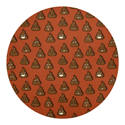 Poop Emoticons Pattern Print Round Blanket