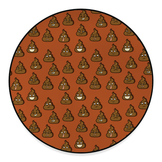 Poop Emoticons Pattern Print Round Floor Mat