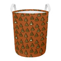 Poop Emoticons Pattern Print Round Laundry Basket