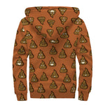 Poop Emoticons Pattern Print Sherpa Lined Zip Up Hoodie