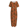 Poop Emoticons Pattern Print Short Sleeve Long Nightdress