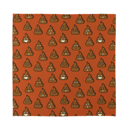 Poop Emoticons Pattern Print Silk Bandana