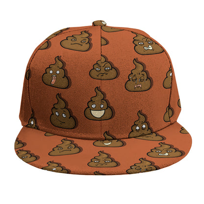 Poop Emoticons Pattern Print Snapback Cap