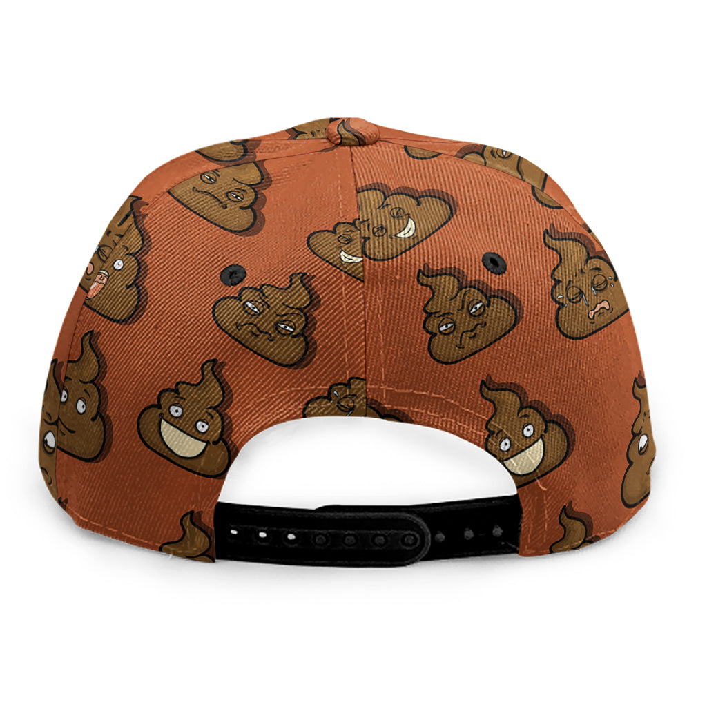 Poop Emoticons Pattern Print Snapback Cap