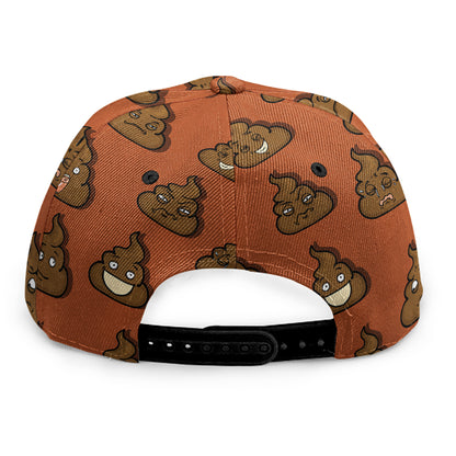 Poop Emoticons Pattern Print Snapback Cap