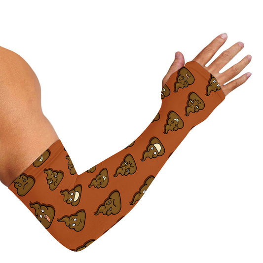 Poop Emoticons Pattern Print Sun Protection Arm Sleeves