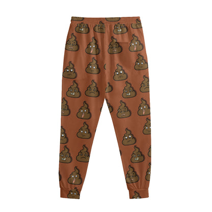 Poop Emoticons Pattern Print Sweatpants