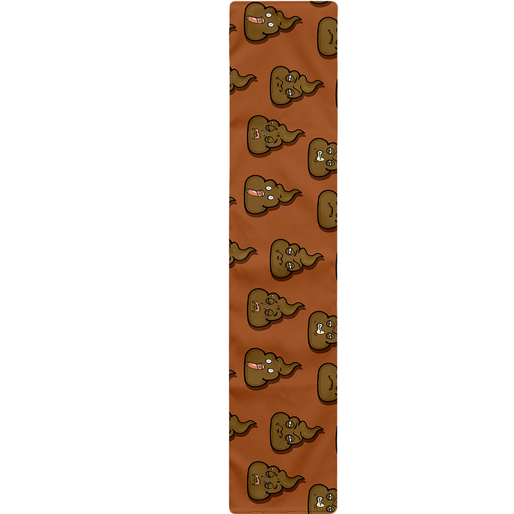 Poop Emoticons Pattern Print Table Runner