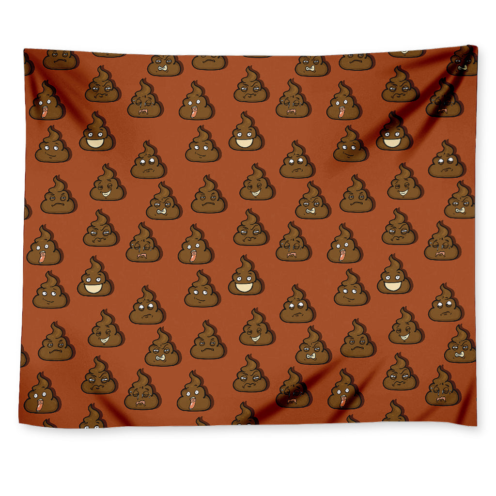 Poop Emoticons Pattern Print Tapestry