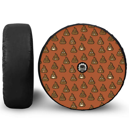 Poop Emoticons Pattern Print Tire Cover With Camera Hole