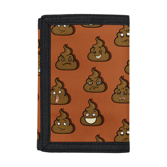 Poop Emoticons Pattern Print Trifold Wallet