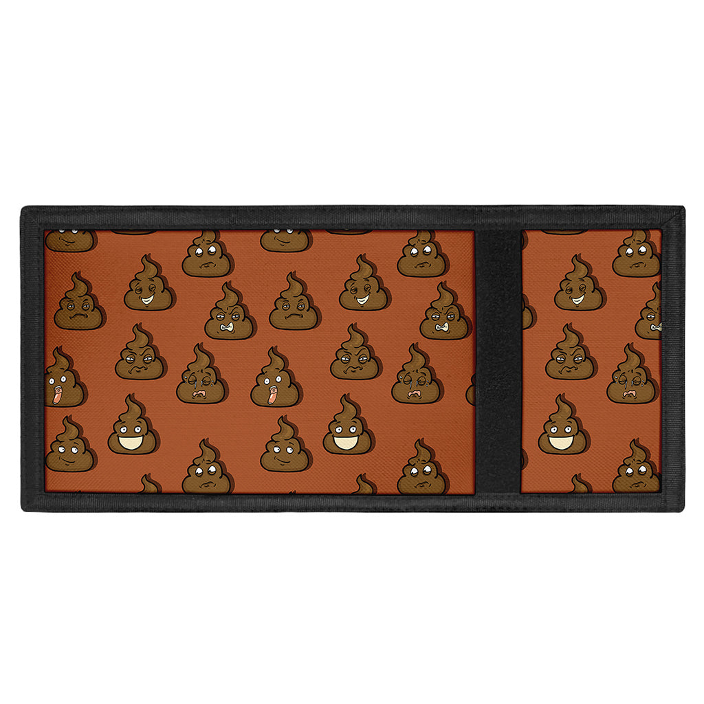 Poop Emoticons Pattern Print Trifold Wallet