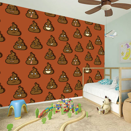 Poop Emoticons Pattern Print Wall Sticker