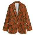 Poop Emoticons Pattern Print Women's Blazer
