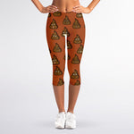 Poop Emoticons Pattern Print Women's Capri Leggings