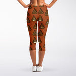 Poop Emoticons Pattern Print Women's Capri Leggings