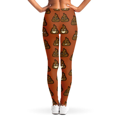 Poop Emoticons Pattern Print Women's Leggings