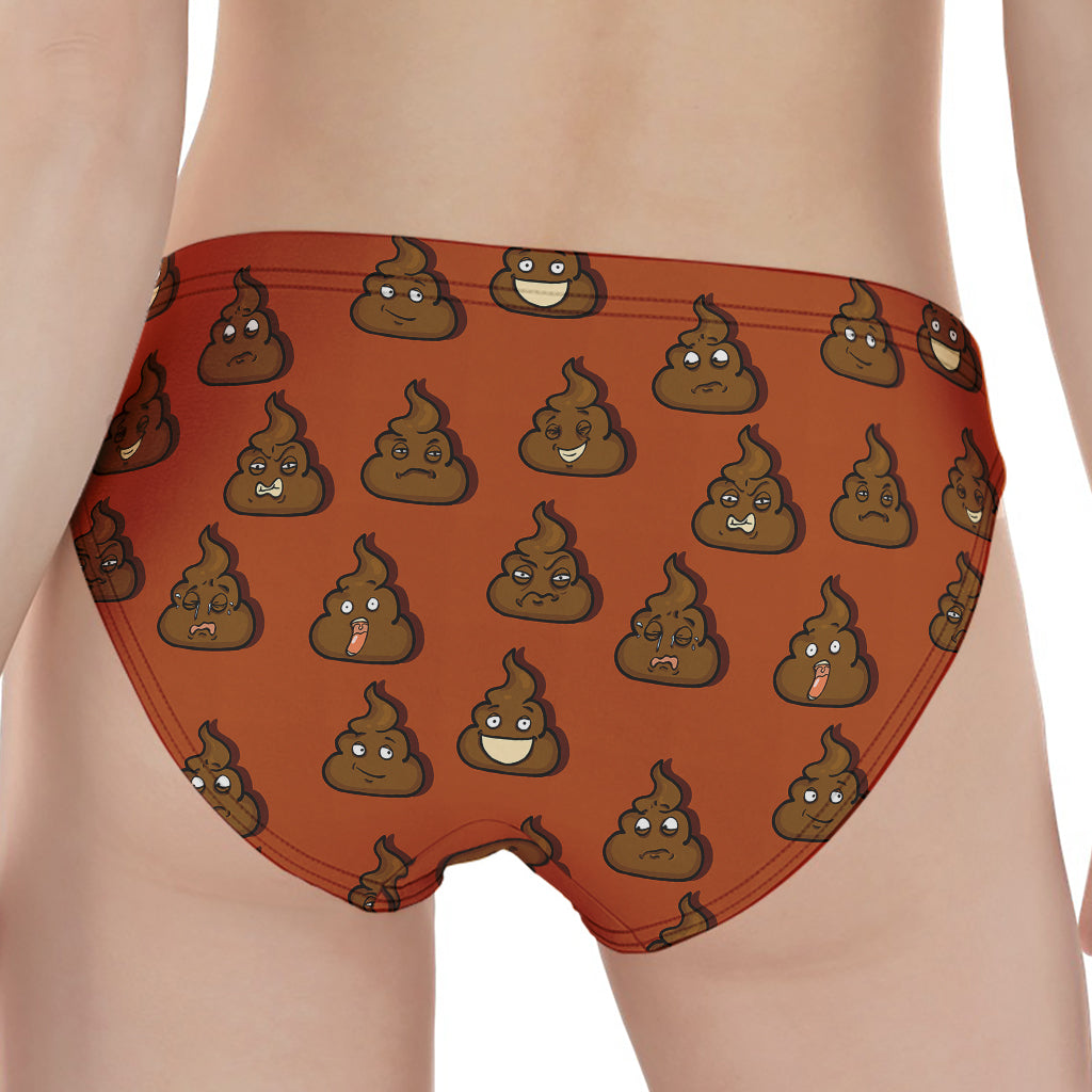 Poop Emoticons Pattern Print Women's Panties