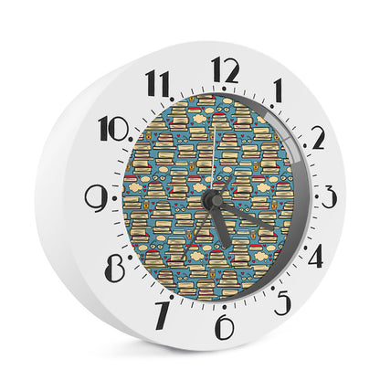 Pop Art Books Pattern Print Alarm Clock