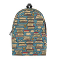 Pop Art Books Pattern Print School Backpack