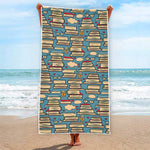 Pop Art Books Pattern Print Beach Towel
