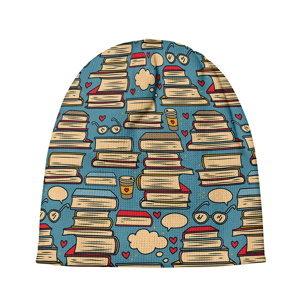 Pop Art Books Pattern Print Beanie