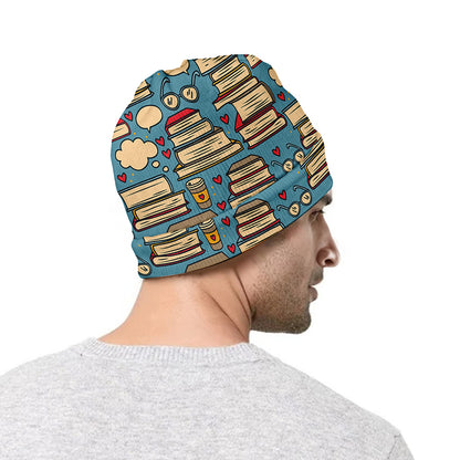 Pop Art Books Pattern Print Beanie