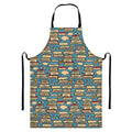 Pop Art Books Pattern Print Bib Apron With Pocket