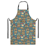 Pop Art Books Pattern Print Bib Apron With Pocket