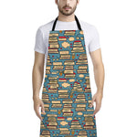 Pop Art Books Pattern Print Bib Apron With Pocket