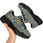 Pop Art Books Pattern Print Black Chunky Shoes