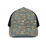 Pop Art Books Pattern Print Black Mesh Trucker Cap