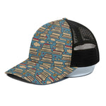 Pop Art Books Pattern Print Black Mesh Trucker Cap