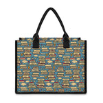 Pop Art Books Pattern Print Canvas Tote Bag