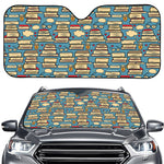 Pop Art Books Pattern Print Car Windshield Sun Shade