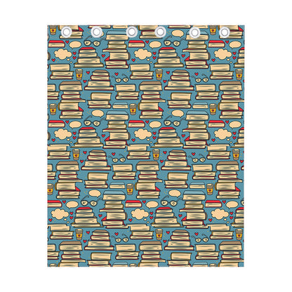 Pop Art Books Pattern Print Curtain