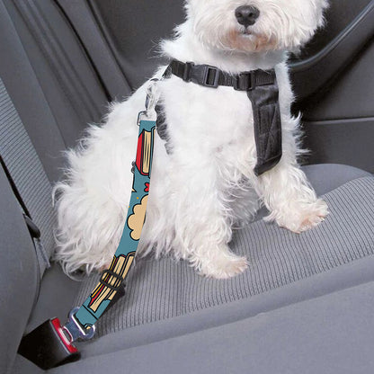 Pop Art Books Pattern Print Dog Seat Belt
