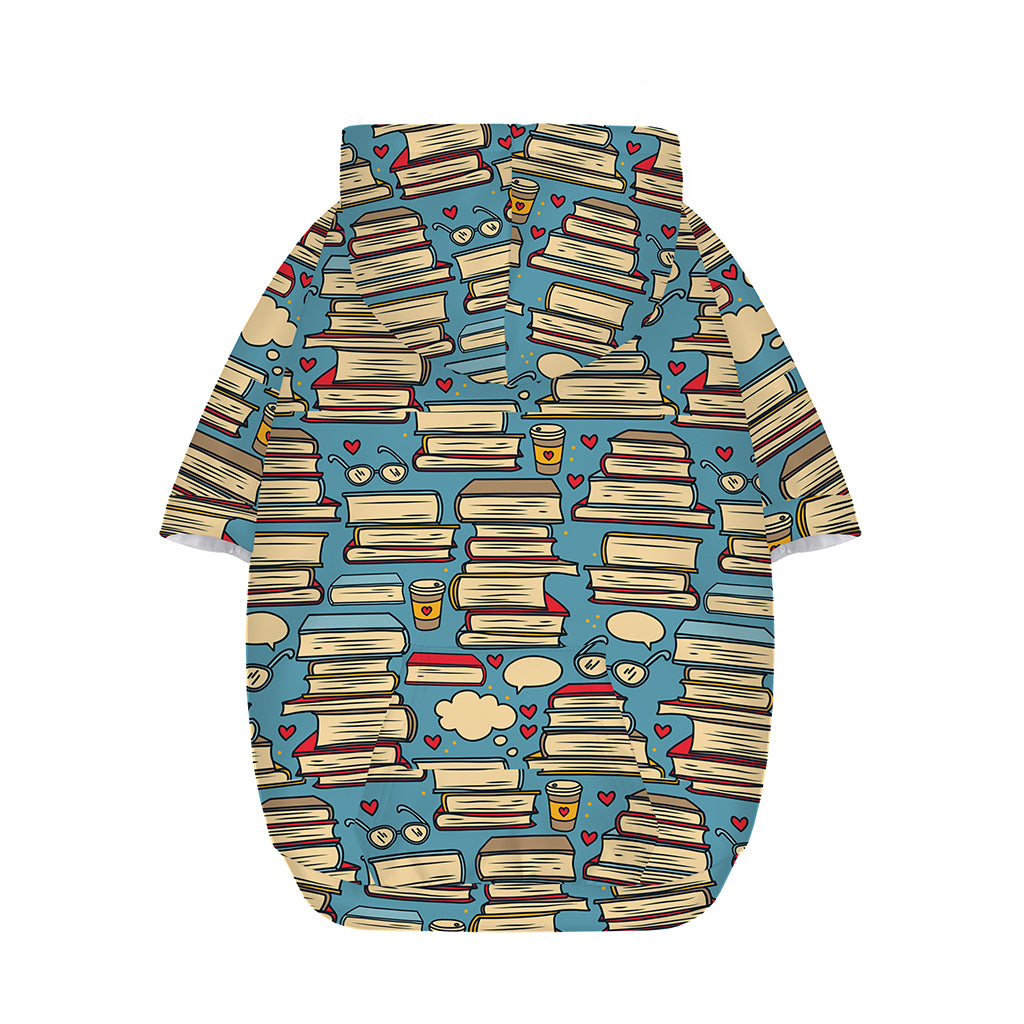 Pop Art Books Pattern Print Dog Zip Up Hoodie