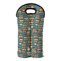 Pop Art Books Pattern Print Double Neoprene Wine Tote