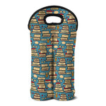 Pop Art Books Pattern Print Double Neoprene Wine Tote
