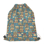 Pop Art Books Pattern Print Drawstring Bag