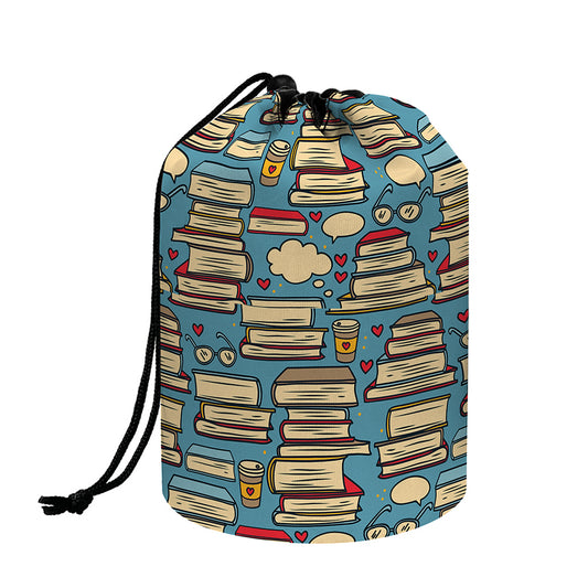 Pop Art Books Pattern Print Drawstring Makeup Bag