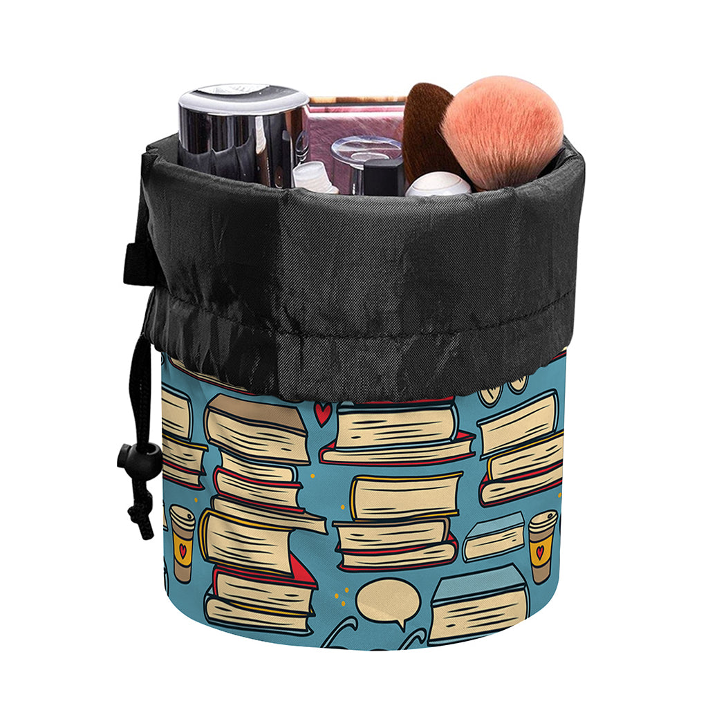 Pop Art Books Pattern Print Drawstring Makeup Bag