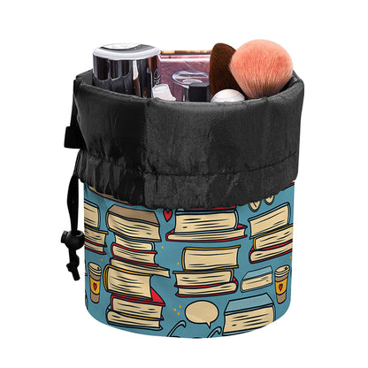 Pop Art Books Pattern Print Drawstring Makeup Bag