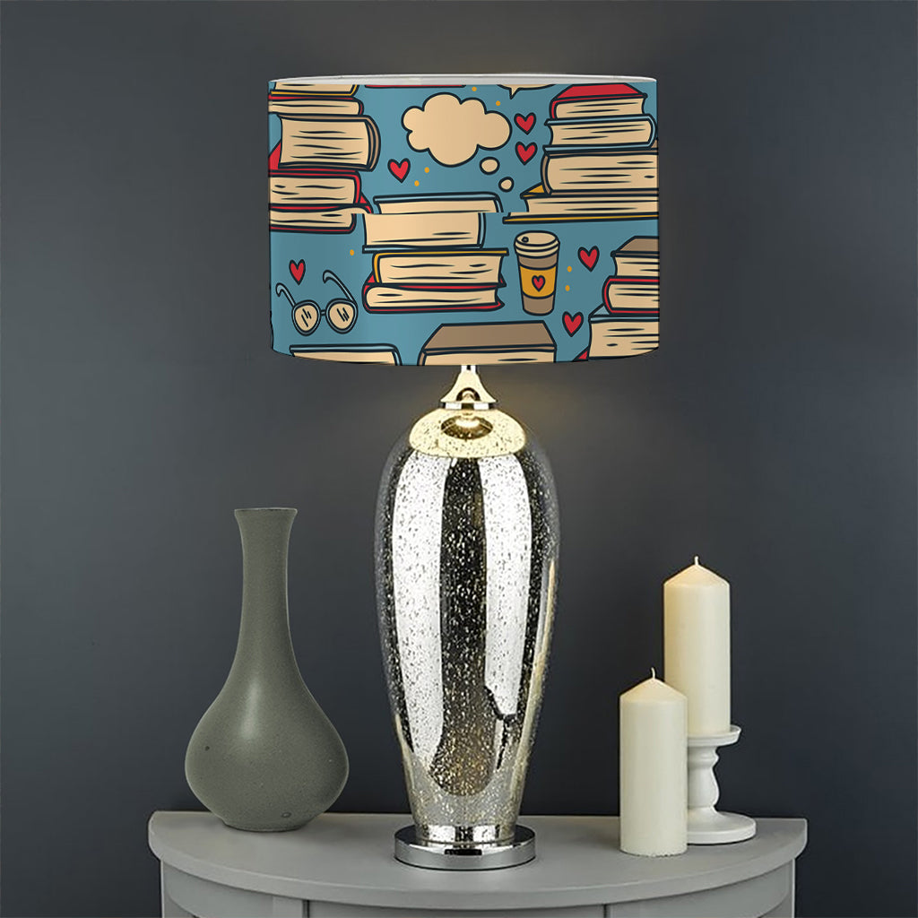 Pop Art Books Pattern Print Drum Lamp Shade