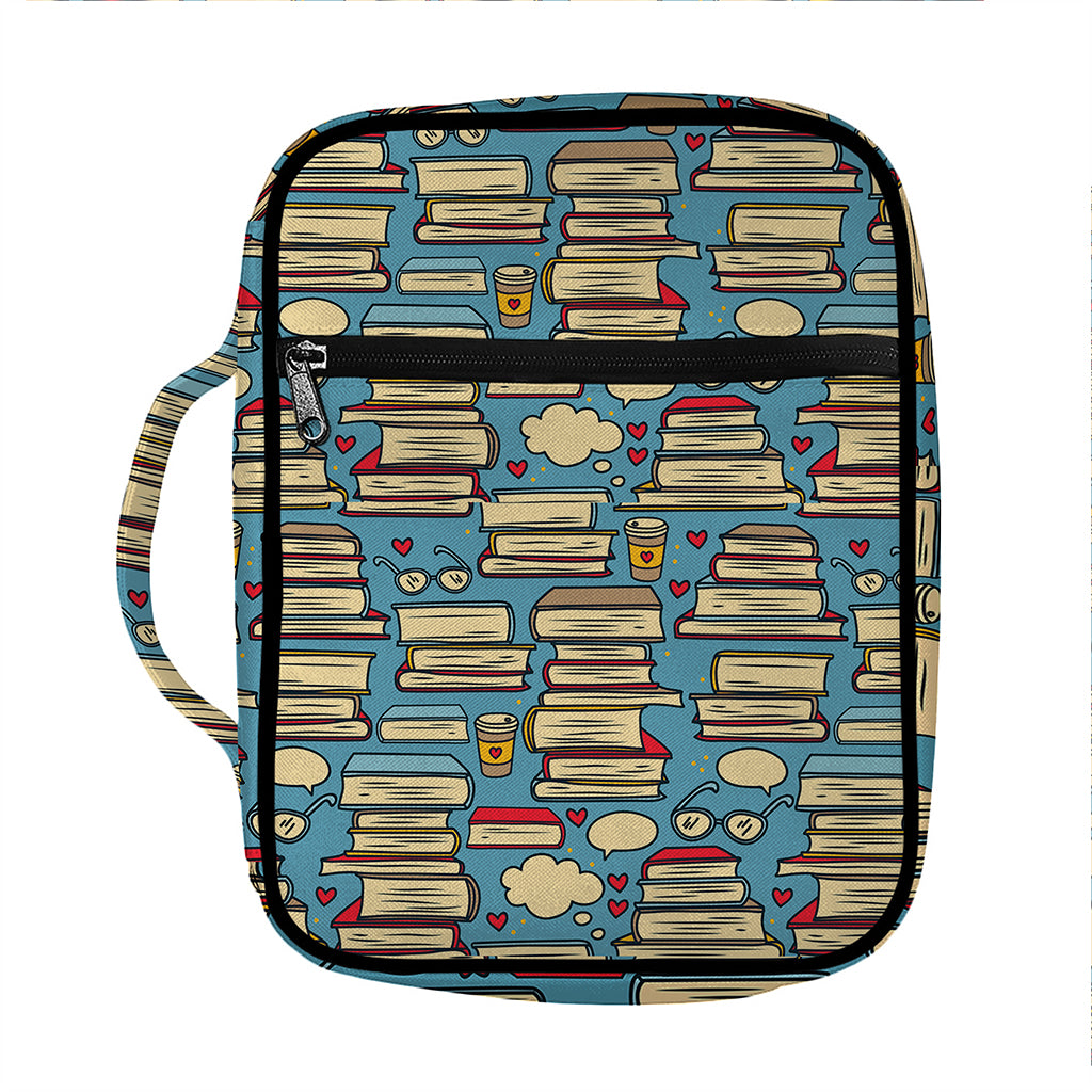 Pop Art Books Pattern Print Front Pocket Bible Bag